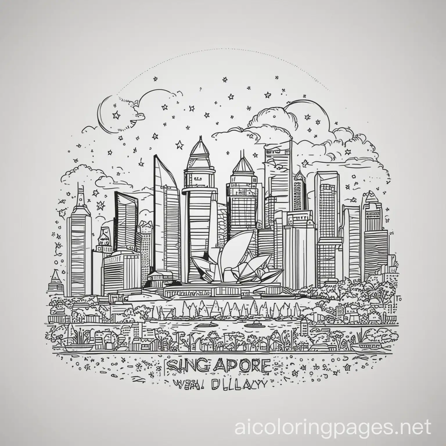 Singapore-National-Day-Coloring-Page-Line-Art-with-Simplicity-and-Ample-White-Space