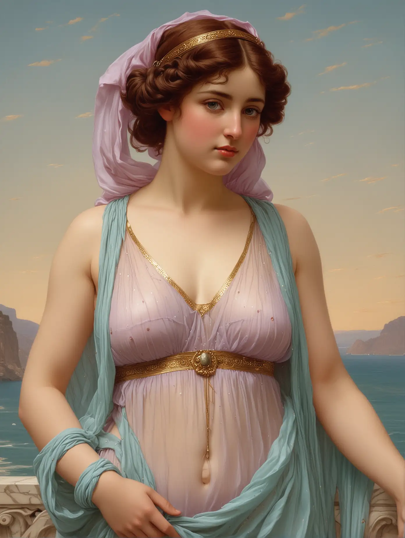William-Godward-Painting-Stunning-Aphrodite-in-Delicate-Garb
