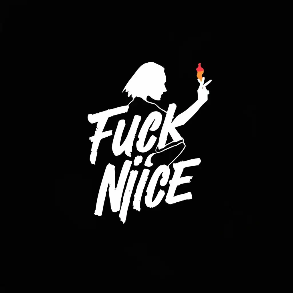 LOGO-Design-For-Fucknice-Elegant-Silhouette-of-a-Woman-on-a-Clean-Background