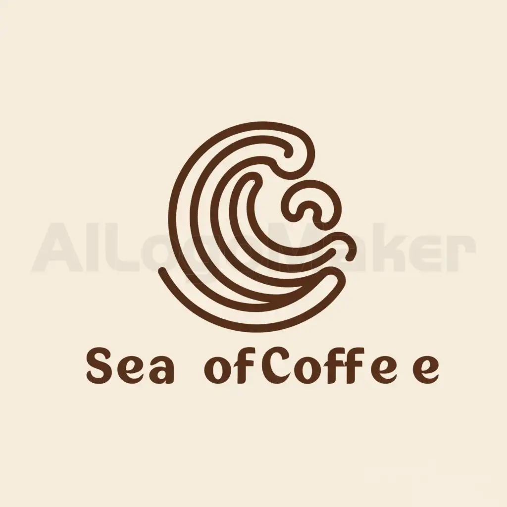 a logo design,with the text "sea of coffee", main symbol:wave,Minimalistic,be used in coffee shop industry,clear background