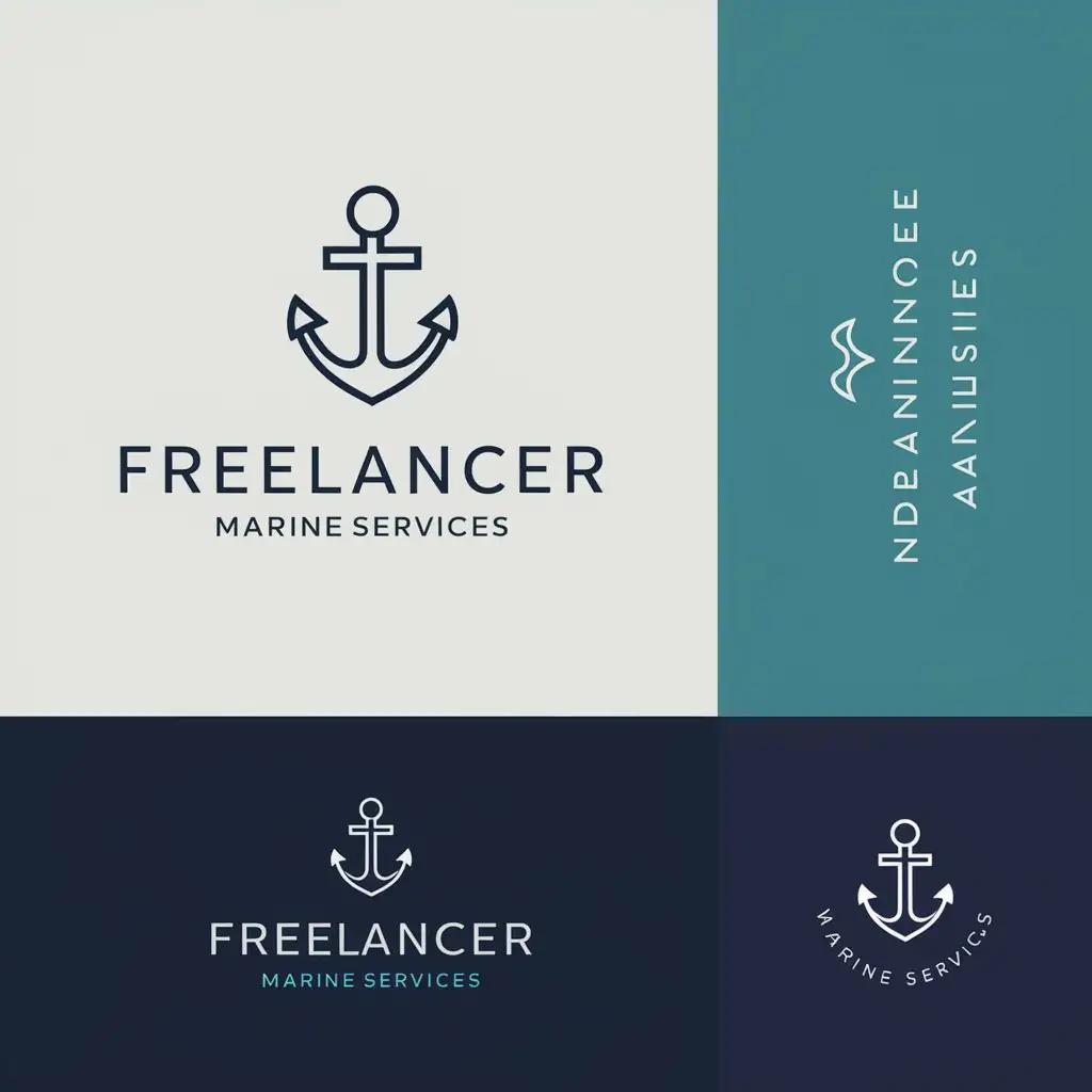 a logo design,with the text "freelancer marine services", main symbol:Luxurious Marine & Yacht Logo Design,  create a new logo for our high-end marine and yachting company. The logo should be crafted to represent the following styles:   elegant, modern, simple and luxurious.Key Requirements:- The logo must embody elegance and luxury, appealing to a high-end clientele.- It should be modern and simple, avoiding overly complex or cluttered design elements.- For demo purposes, please use 'freelancer marine services' as the business name. Once the successful candidate is selected, the business name will be disclosed for the final product.- The color scheme should only include the following color palette:TURQUOISE:Hex #8BD3DDR139 G211 B221C43 M0 Y13 K0NAVY BLUE:R10 G25 B66Hex #0A1942C100 M92 Y40 K50,Moderate,be used in marine and yachting company industry,clear background