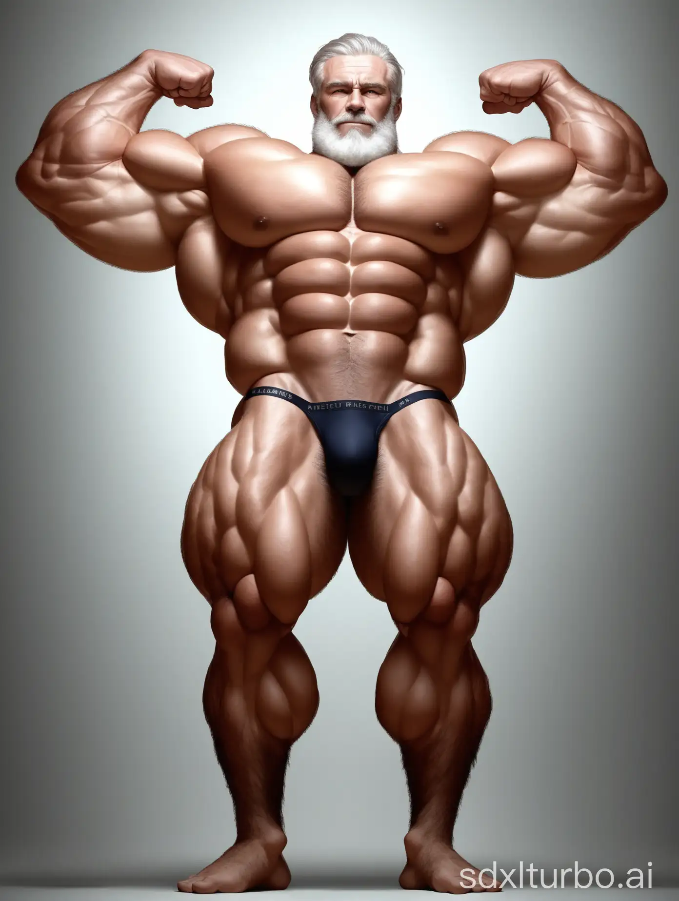Handsome-Muscular-Giant-Man-Flexing-Biceps-in-Underwear