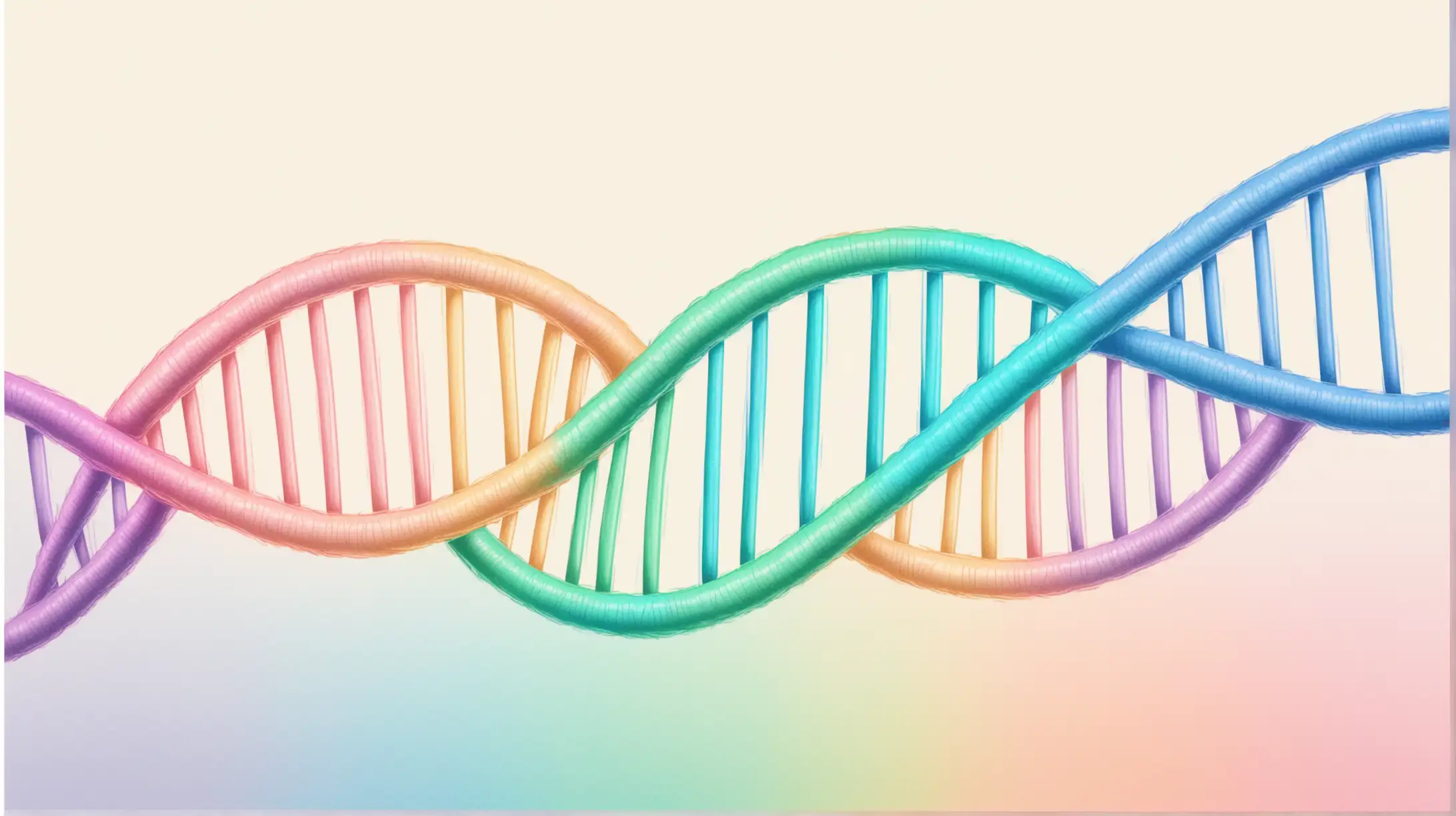 DNA but drawn in colorful pastel colors, not too detailed 