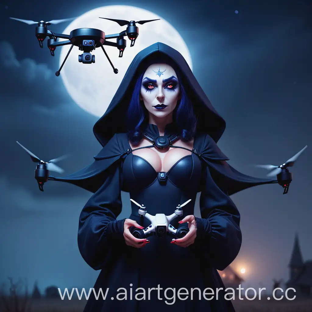 Dark-Fantasy-Night-Witch-Holding-Drone