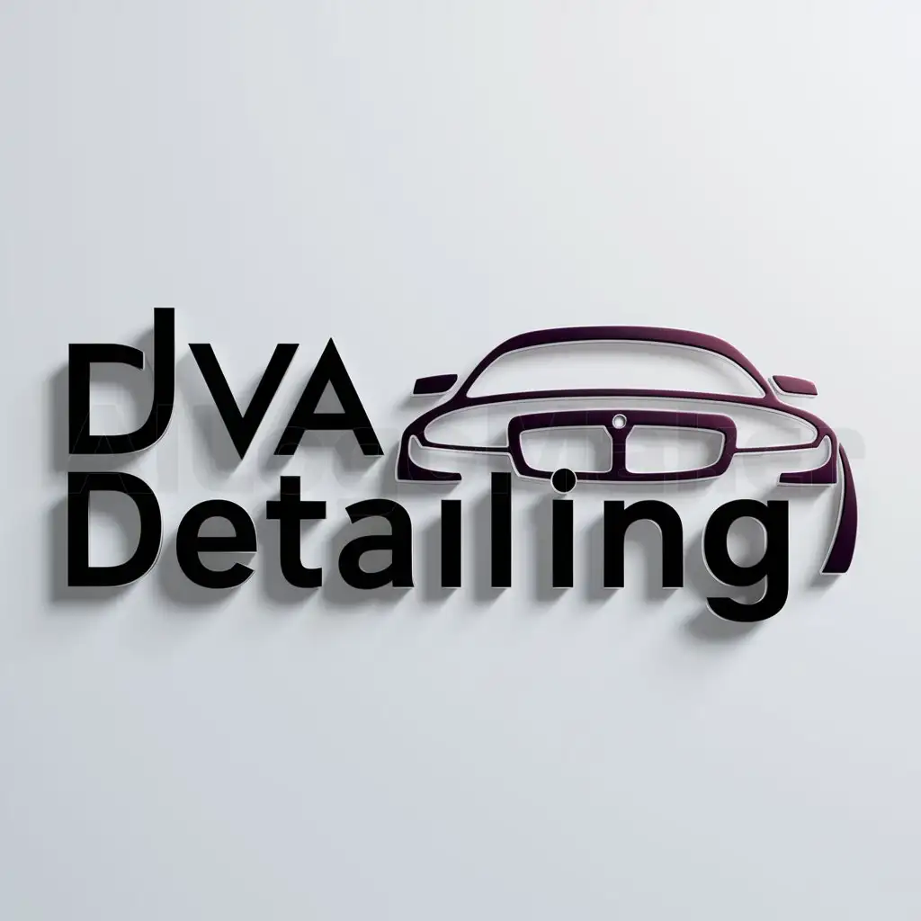 a logo design,with the text "DVA detailing", main symbol:BMW purple,Moderate,be used in Automotive industry,clear background