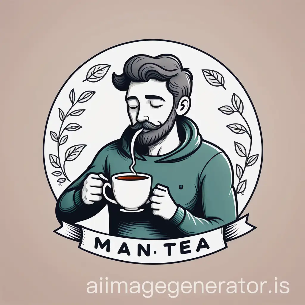 Corporate-Logo-Design-Man-Enjoying-Tea-Doodle