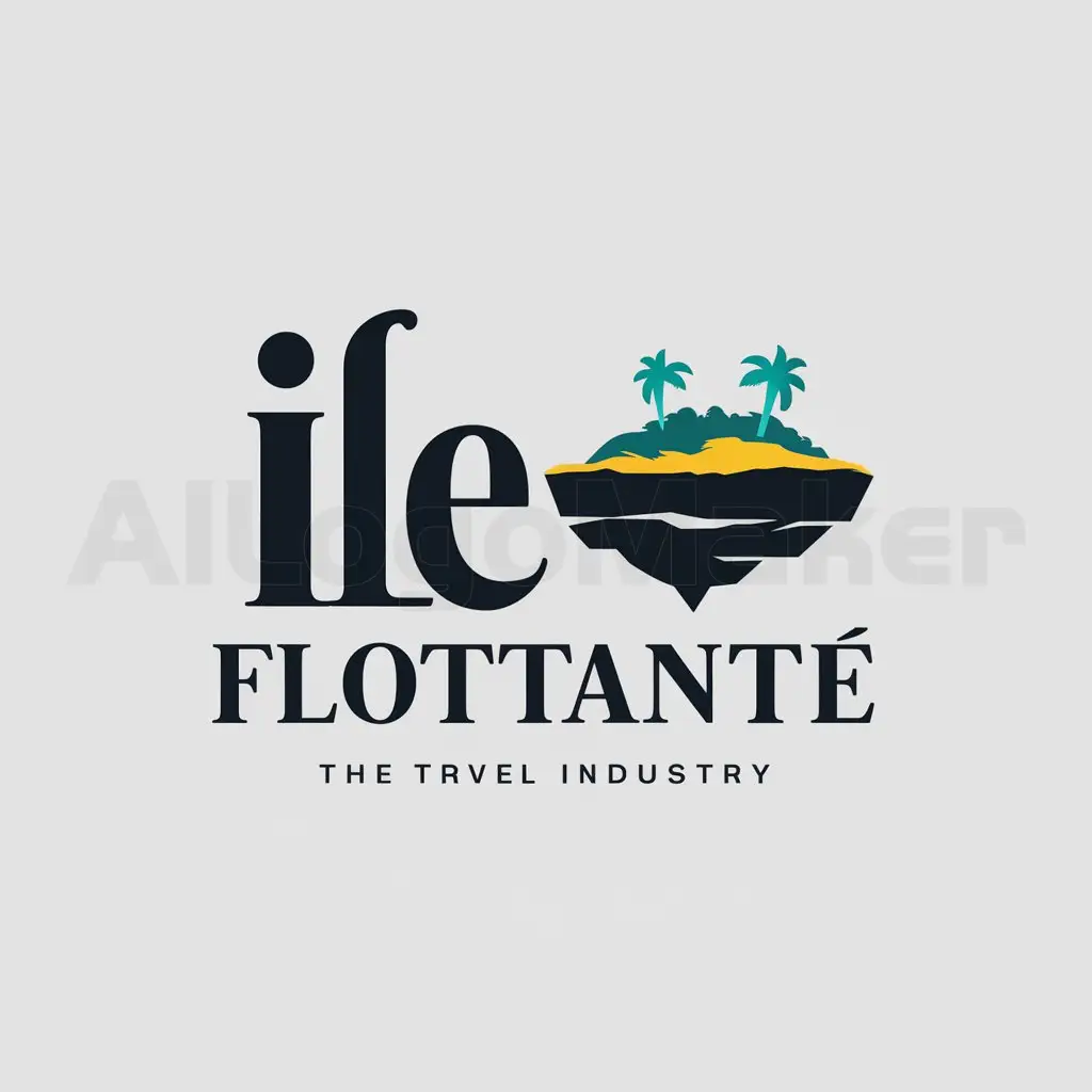 a logo design,with the text "L'ile Flottante", main symbol:île Flottante,Moderate,be used in Travel industry,clear background