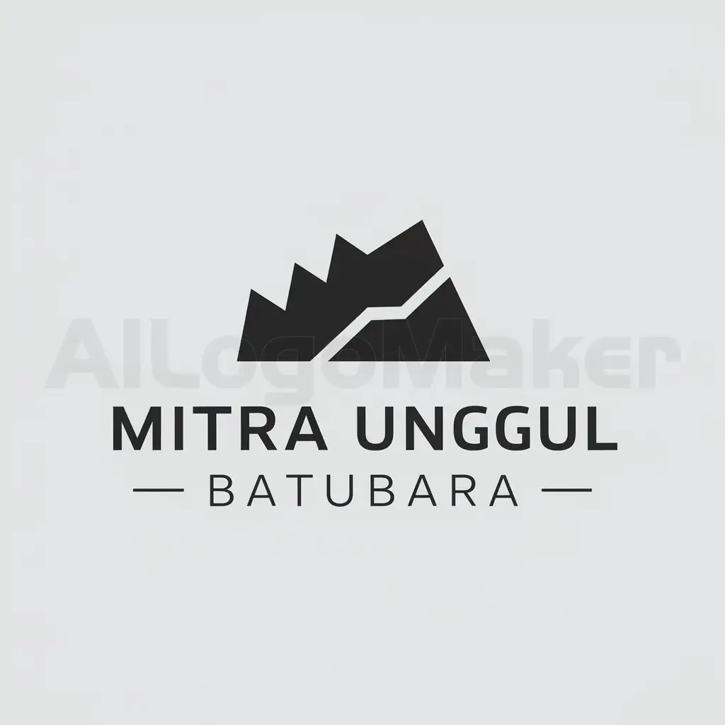a logo design,with the text "MITRA UNGGUL BATUBARA", main symbol:coal, mining,Minimalistic,be used in coal mining industry,clear background