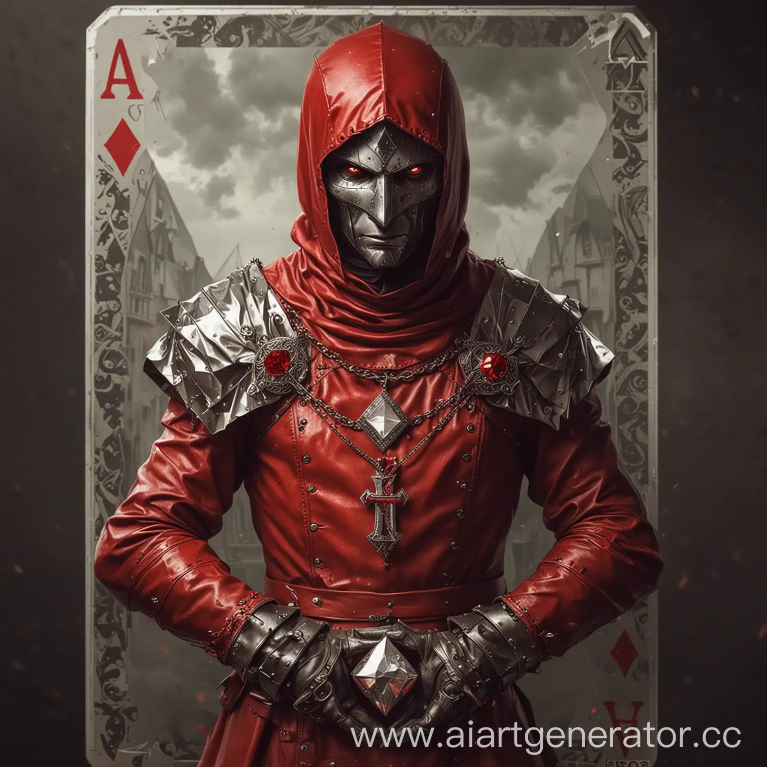 Scarlet-Knight-Holding-Ace-of-Diamonds-in-Medieval-Fantasy-Setting