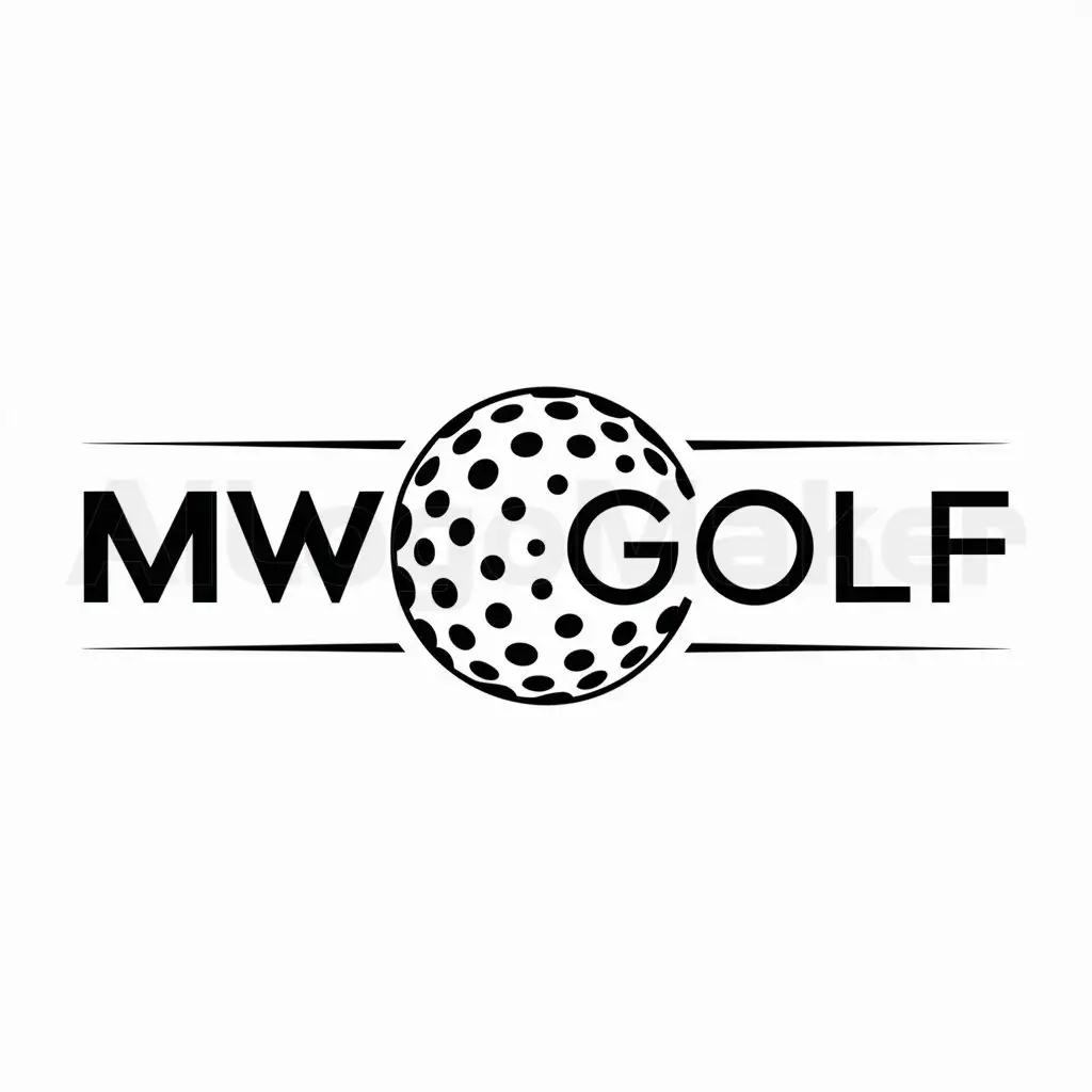 a logo design,with the text "MW GOLF", main symbol:Golf ball,Moderate,be used in Sports Fitness industry,clear background
