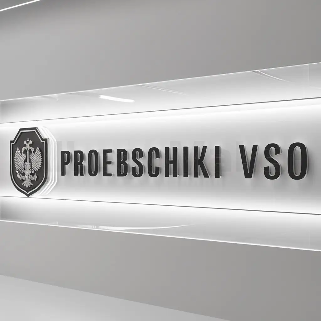 a logo design,with the text "«Proebschiki VSO»", main symbol:emblem of the investigative committee of the Russian federation,complex,clear background