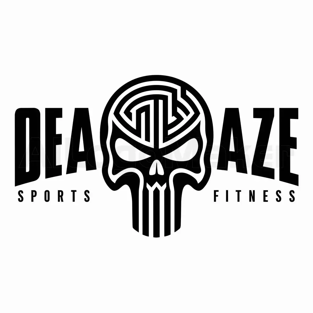 a logo design, main symbol:skull maze,Moderate,be used in Sports Fitness industry,clear background