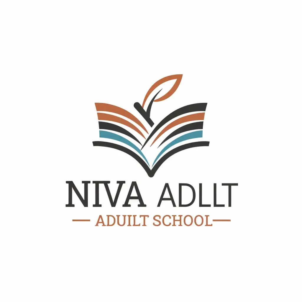 a logo design,with the text "Niva Adult School", main symbol:Description: Adult Learning Centre
Company Slogan: Learning is endless
Company Colors: Nill
Extra Features : Add any feature related to company description,Moderate,be used in Education industry,clear background