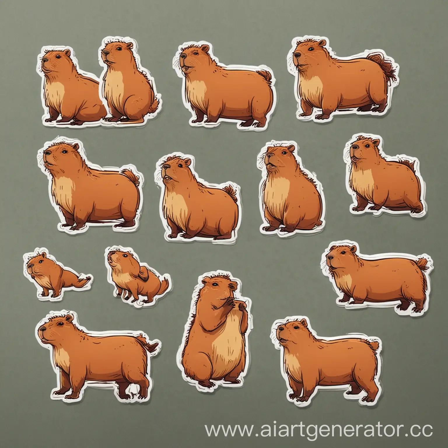 Sticker-Collection-Capybara-in-Various-Poses