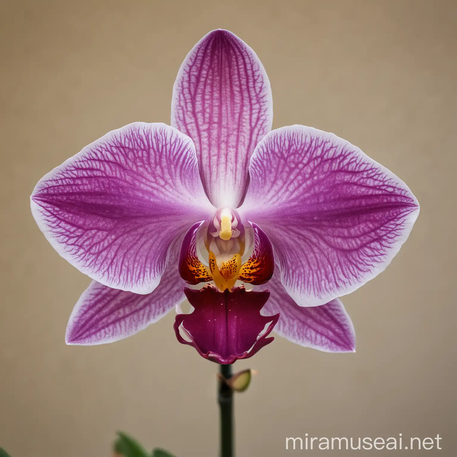 Vibrant Single Orchid in Full Bloom Exquisite Floral Photography