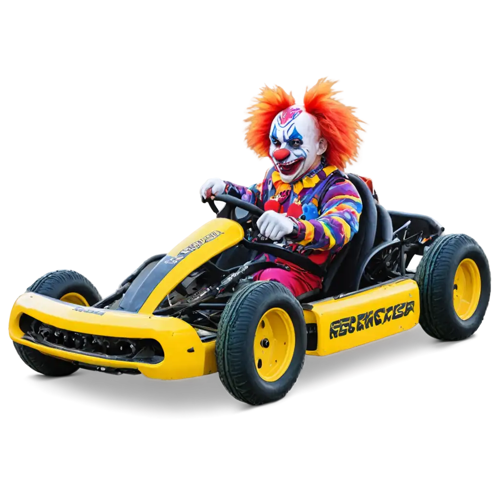 Terrifying-Clown-of-Horror-Drives-GoKart-in-PNG-Image-Spooky-Digital-Art