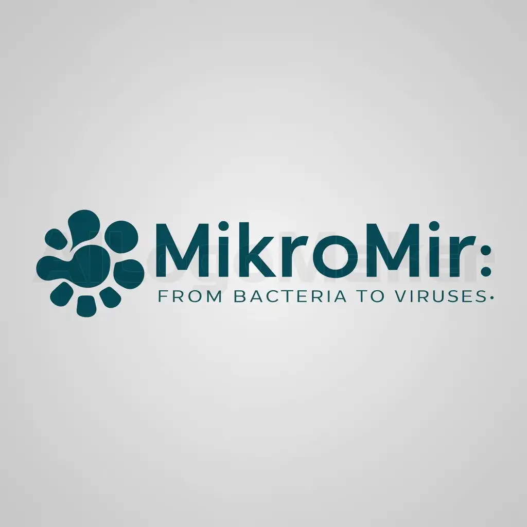 a logo design,with the text "Mikromir:from bacteria to viruses", main symbol:Mikrob,Moderate,be used in Others industry,clear background