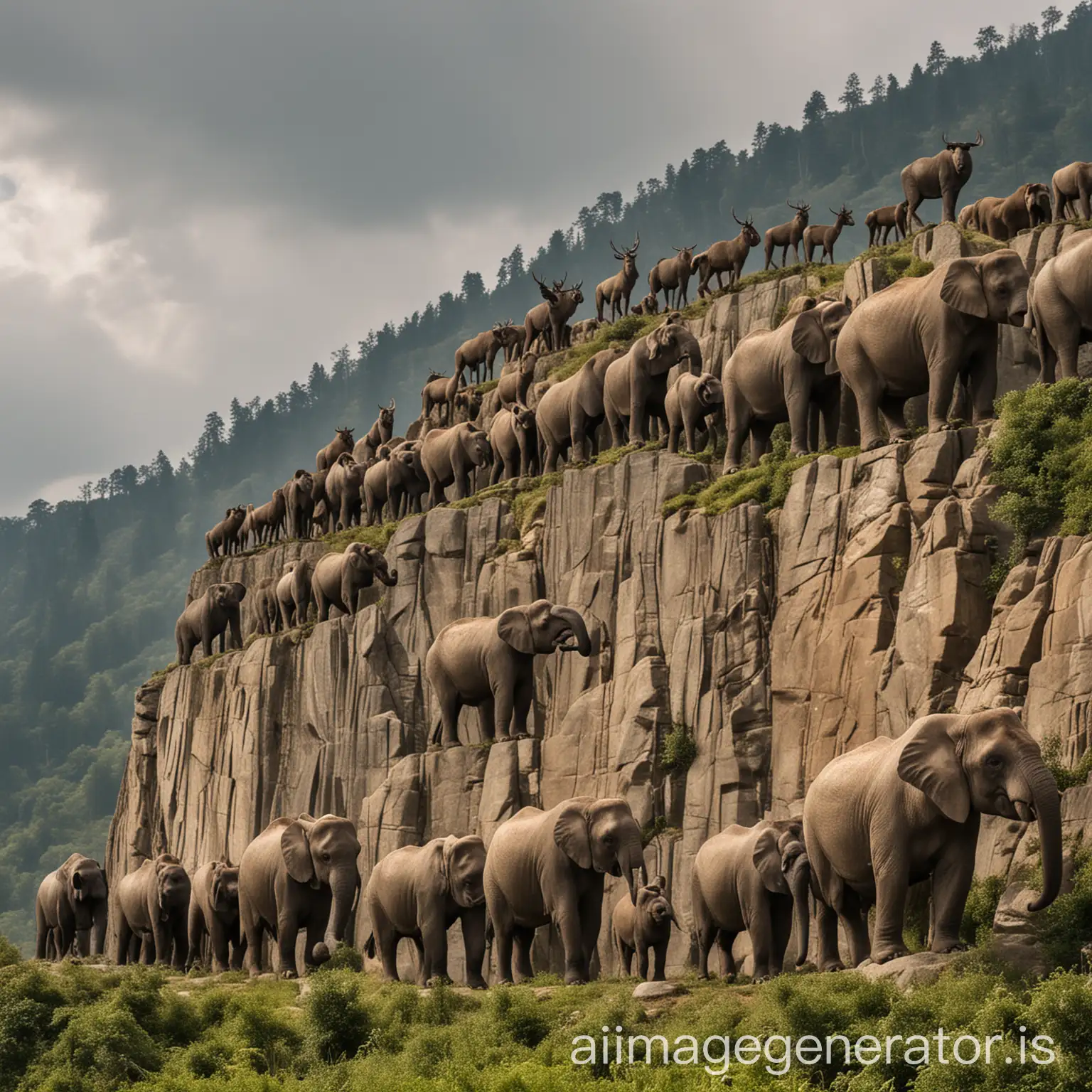 Majestic-Wildlife-Sculptures-Adorning-Mountain-Vista