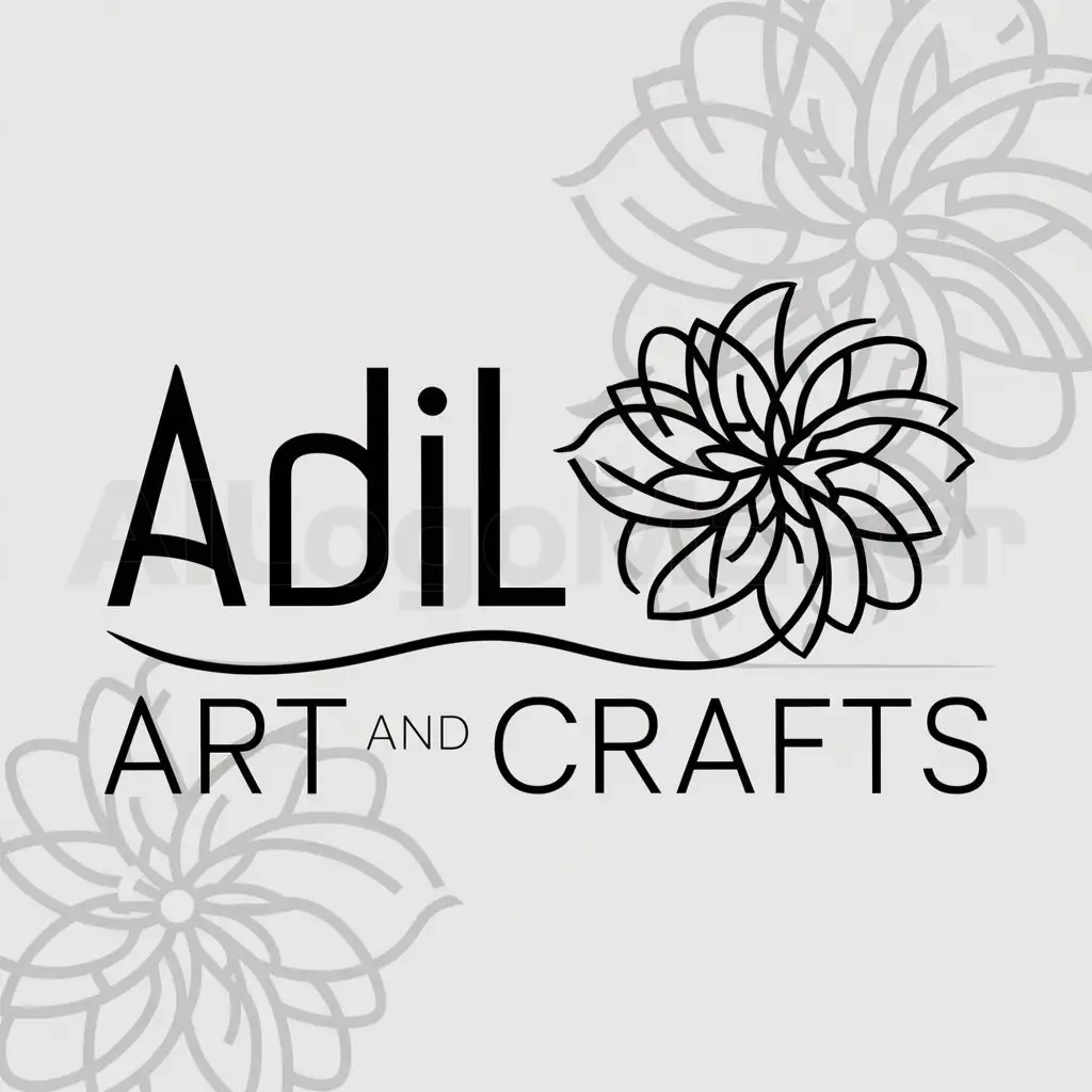 a logo design,with the text "Adil Art and crafts", main symbol:use symbol of flower,complex,be used in handicrafts industry,clear background