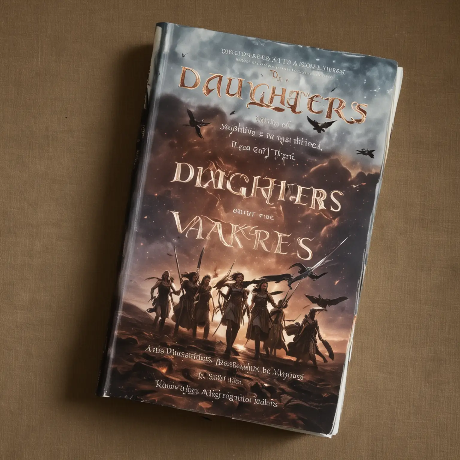 Scinematic picture of a book with the title "Daughters of the Valkyries"