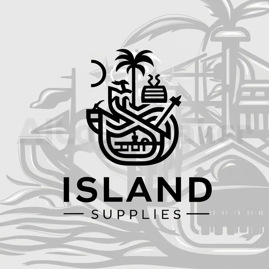 a logo design,with the text "island supplies", main symbol:supply,complex,clear background
