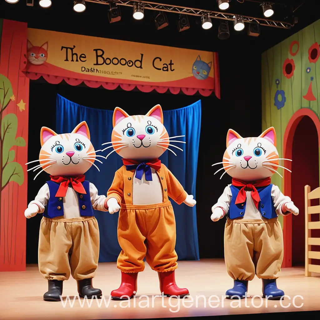 Childrens-Theater-Studio-Performance-with-The-Booted-Cat-Vibrant-Costumes-and-Playful-Acting