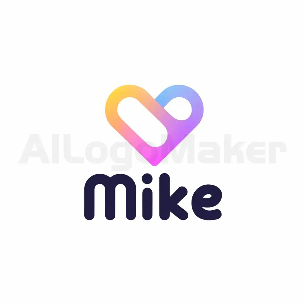 a logo design,with the text "Mike", main symbol:Love heart,Minimalistic,be used in Internet industry,clear background