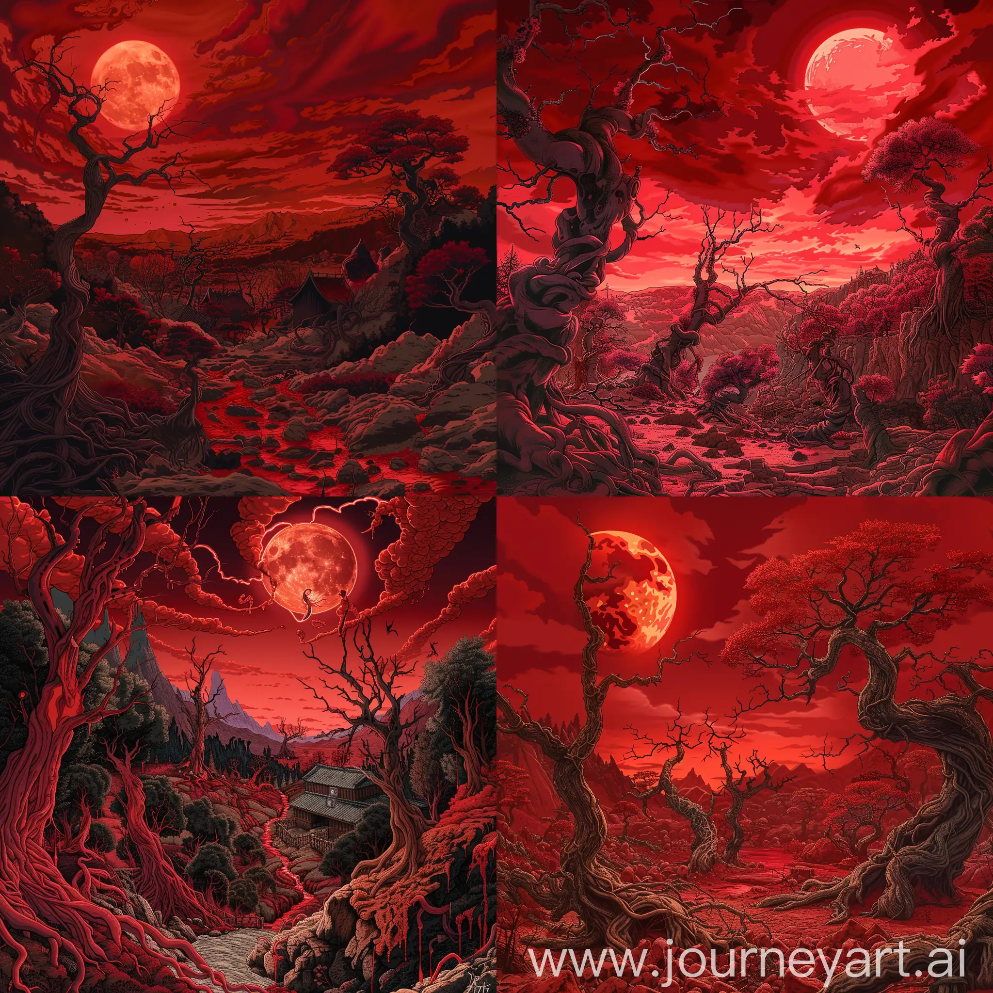 AnimeInspired-Hell-and-Heaven-Landscape-Eerie-Red-Moonlit-Scene