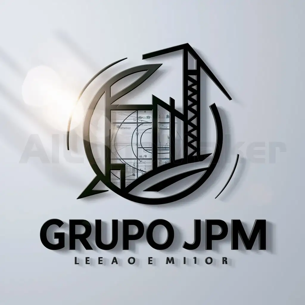 a logo design,with the text "GRUPO JPM", main symbol:contruccion,complex,clear background