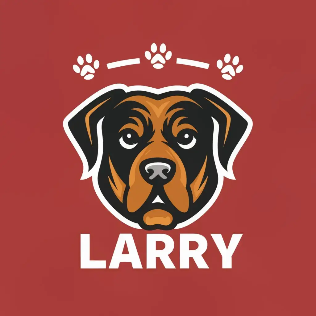 a logo design,with the text "Larry", main symbol:rottweiler,Moderate,be used in Animals Pets industry,clear background