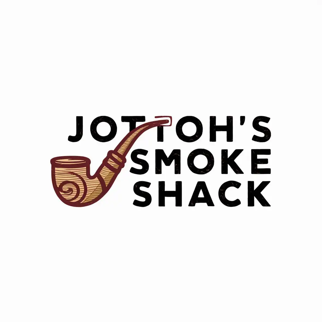 LOGO-Design-for-Jottohs-Smoke-Shack-Rustic-Wooden-Pipe-Emblem-on-Clear-Background