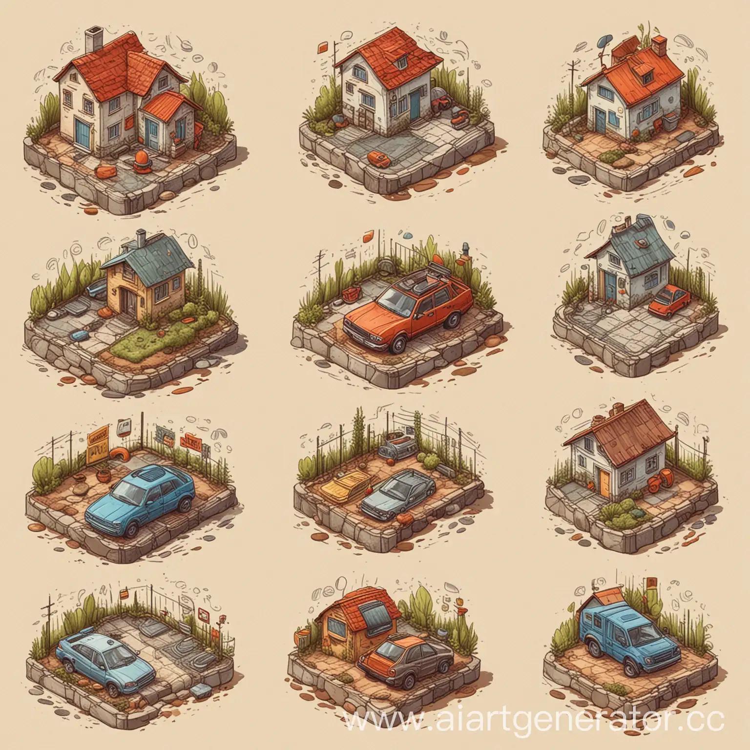 HandDrawn-Icons-for-Construction-Works-House-Drainage-Parking-Lots-Garden-Paths