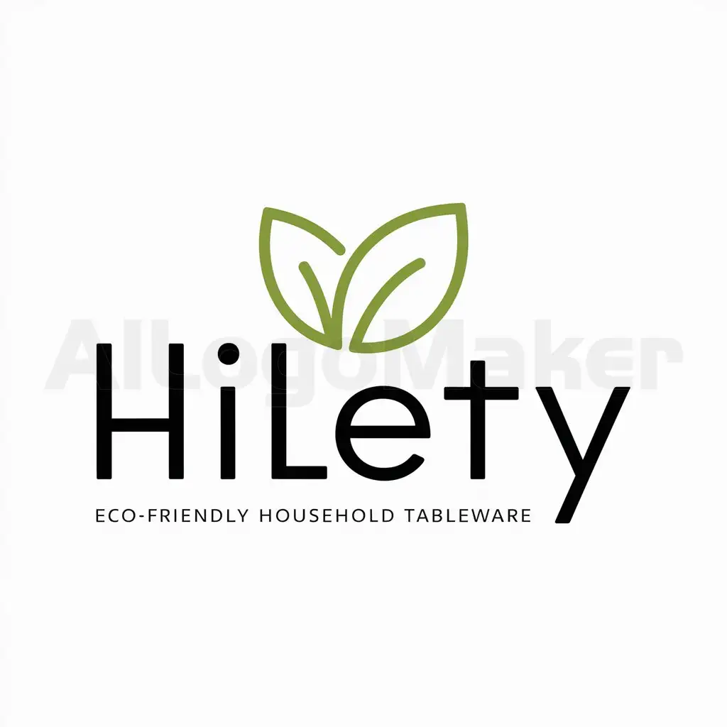 a logo design,with the text "HILETY", main symbol:household green tableware life eco-friendly,Minimalistic,be used in Home Family industry,clear background