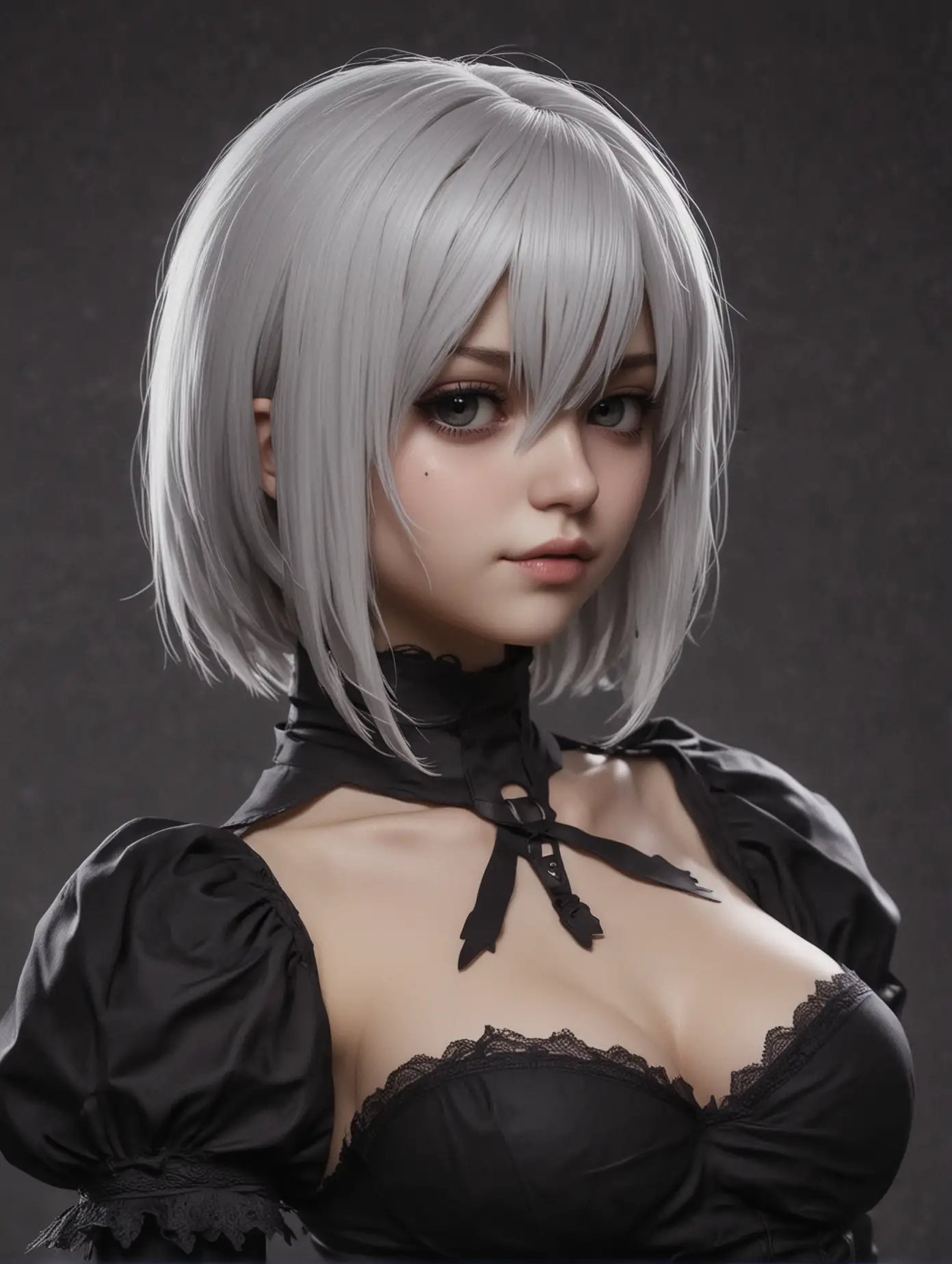 yorha 2B,  в нижнем белье, 