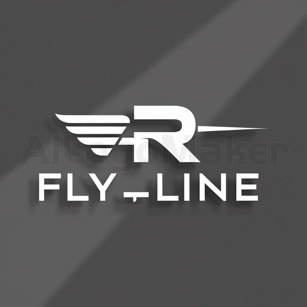 a logo design,with the text "fly,line", main symbol:R,Moderate,clear background
