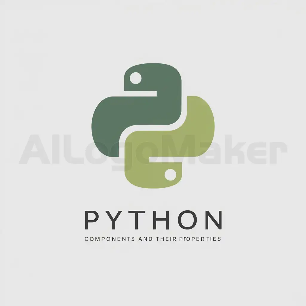 a logo design,with the text "educational program 'Python Components and their properties'", main symbol:zmeya,Minimalistic,be used in Programming industry,clear background