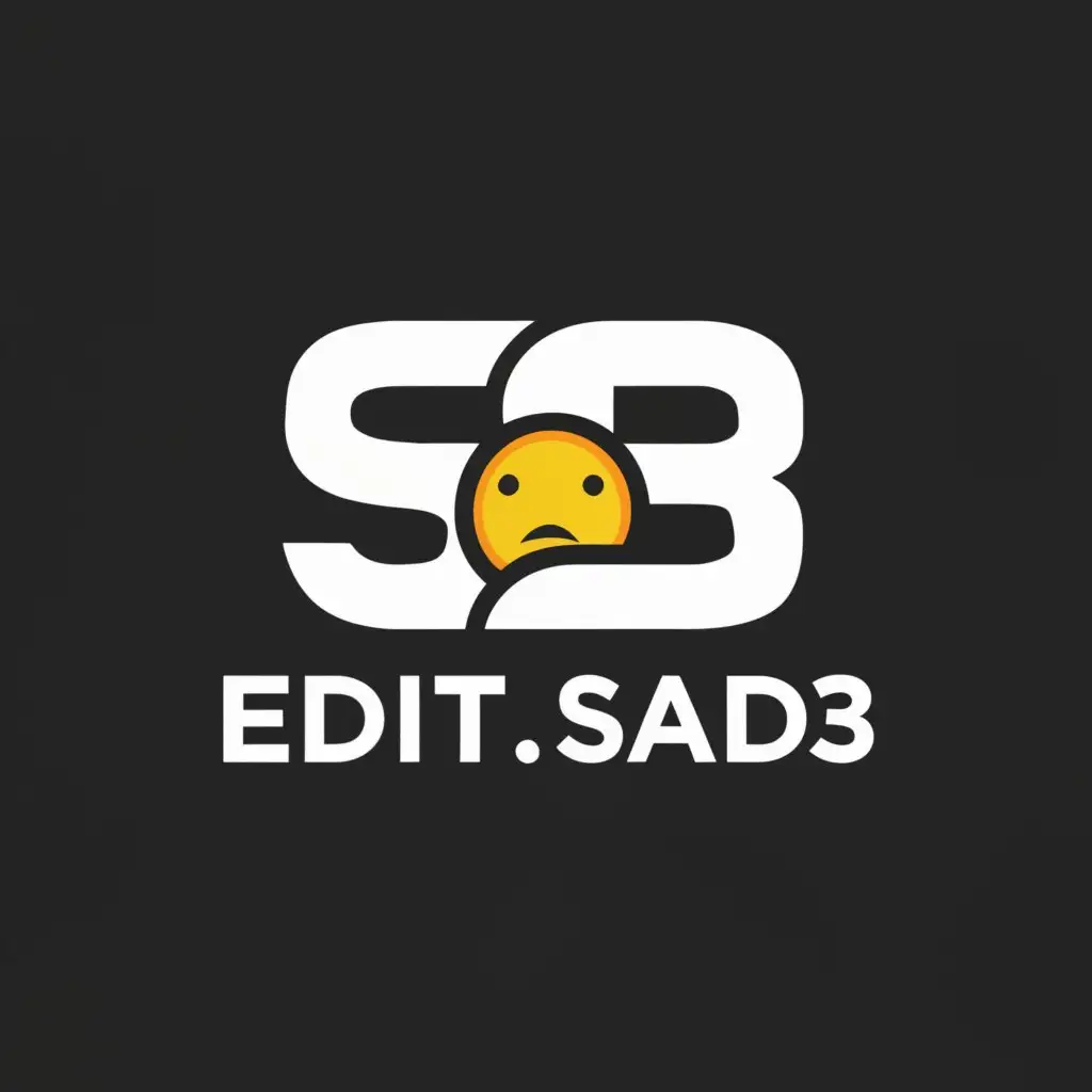 a logo design,with the text "Edit.sad3", main symbol:Alogo design 
Word "E" and sad and number "3",Moderate,clear background