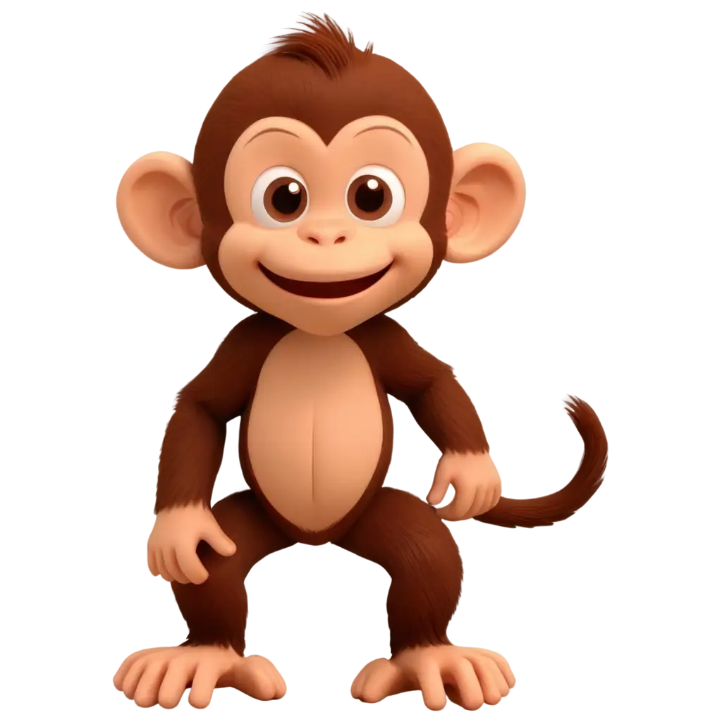 Adorable-PNG-Monkey-Cartoon-Create-Delightful-Visuals-with-a-Cute-Monkey-Cartoon-in-PNG-Format