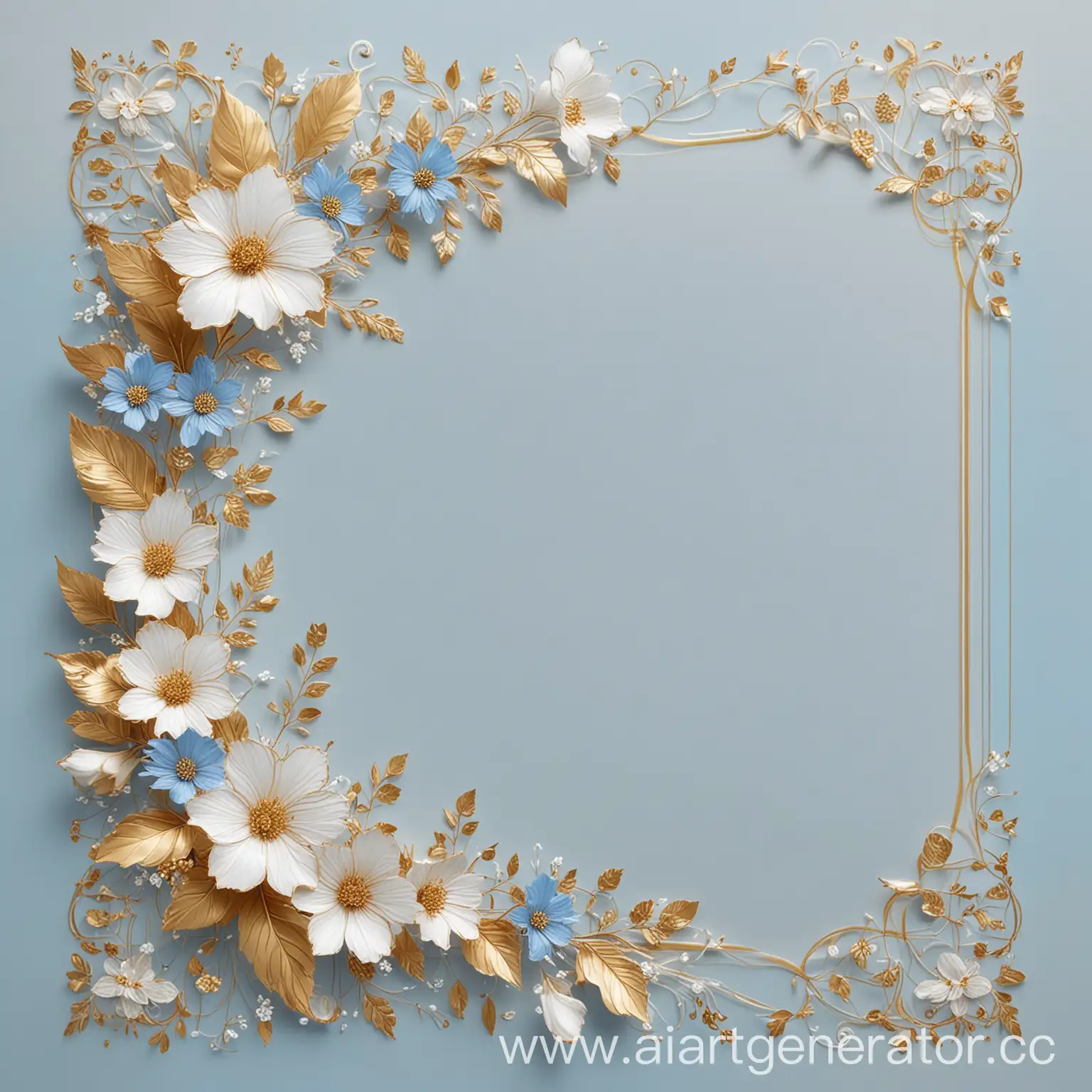 Sky-Blue-Flowers-with-Golden-Accents-on-TenderWhite-Background