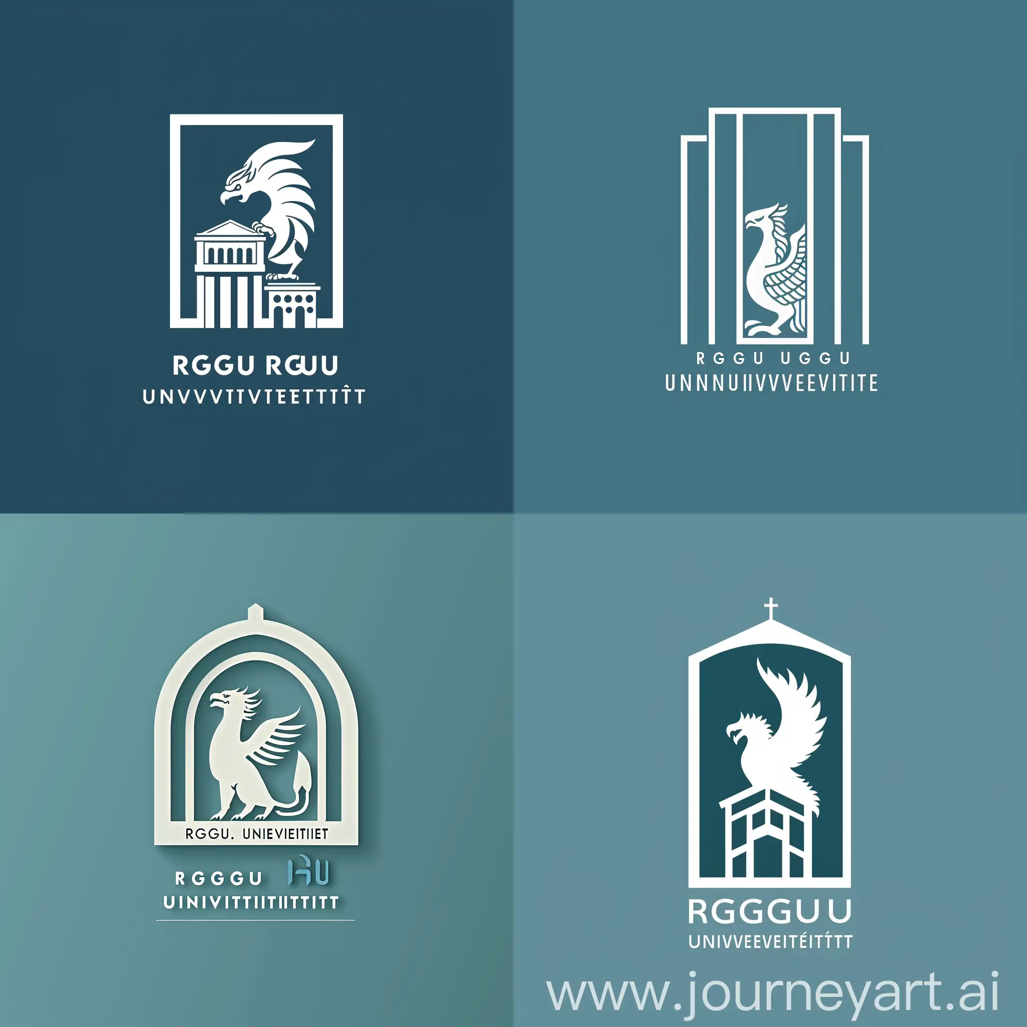 Minimalistic-Griffin-Logo-Inside-Building-for-RGGU-Universitet