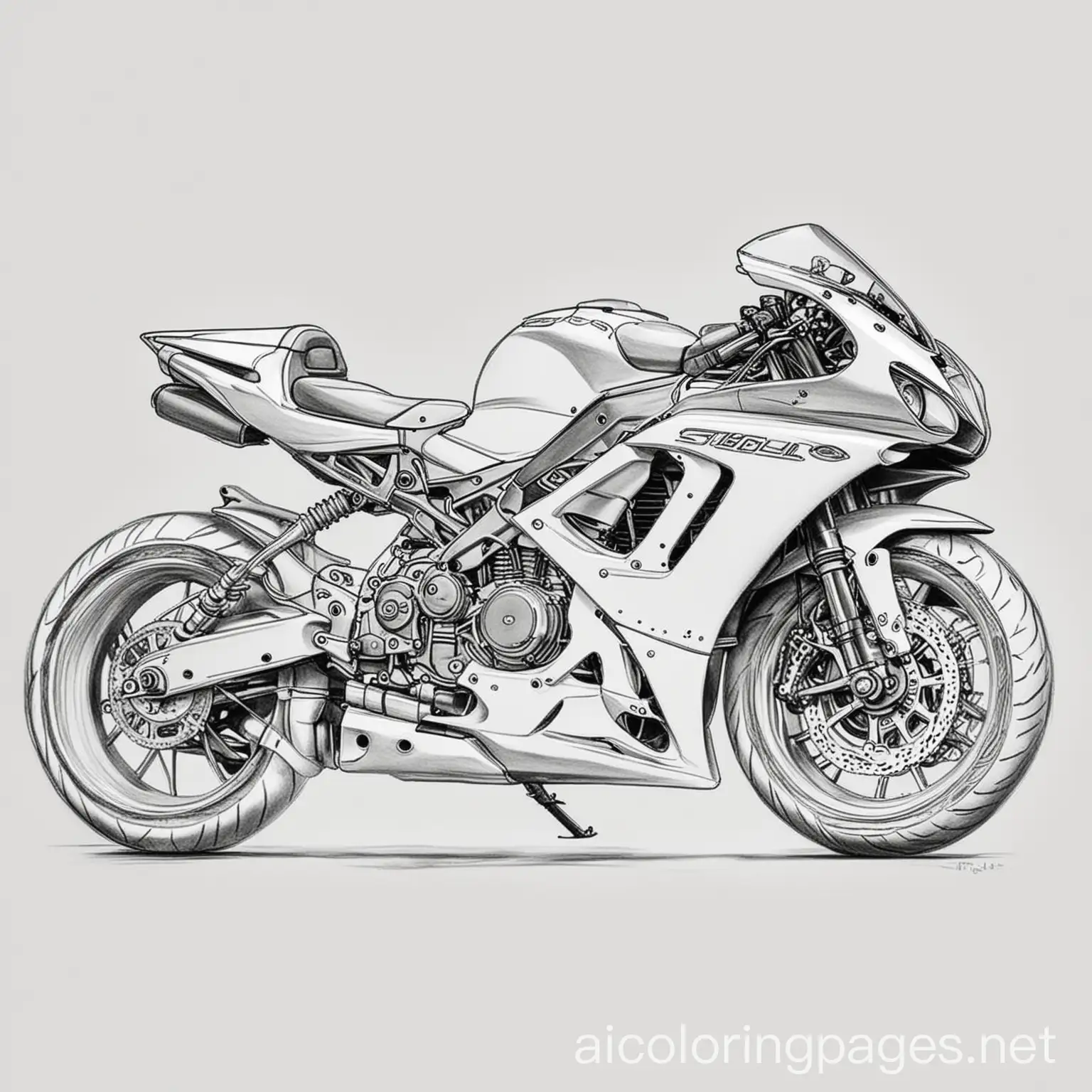 Motorcycle-Coloring-Page-Simple-Line-Art-on-White-Background
