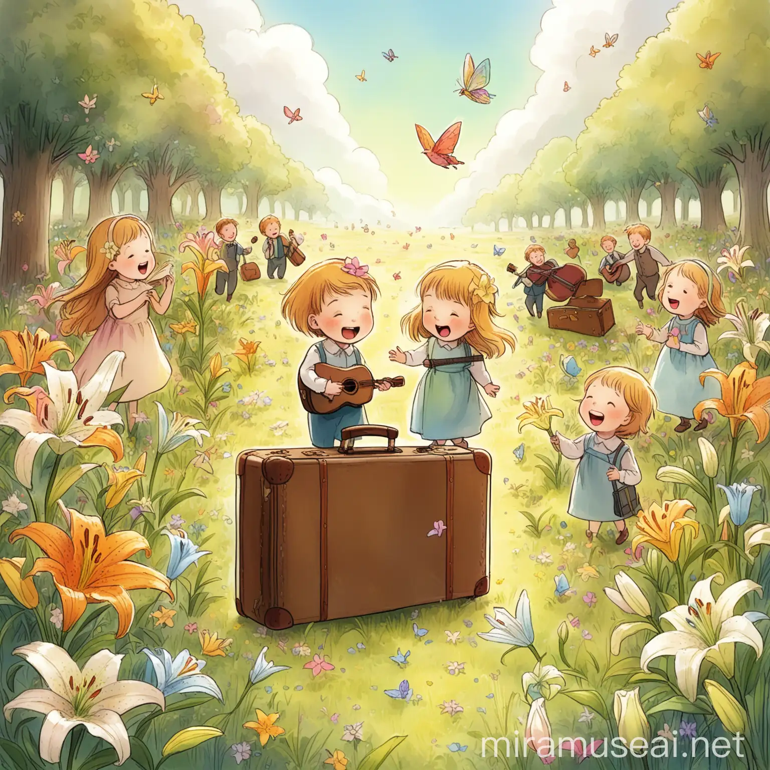 Singing Flowers! Lily and Arthur followed the sweetest flower song, but it led them to a field of giggling creatures! The whispering suitcase sighed. "Wrong way!" it said softly.
