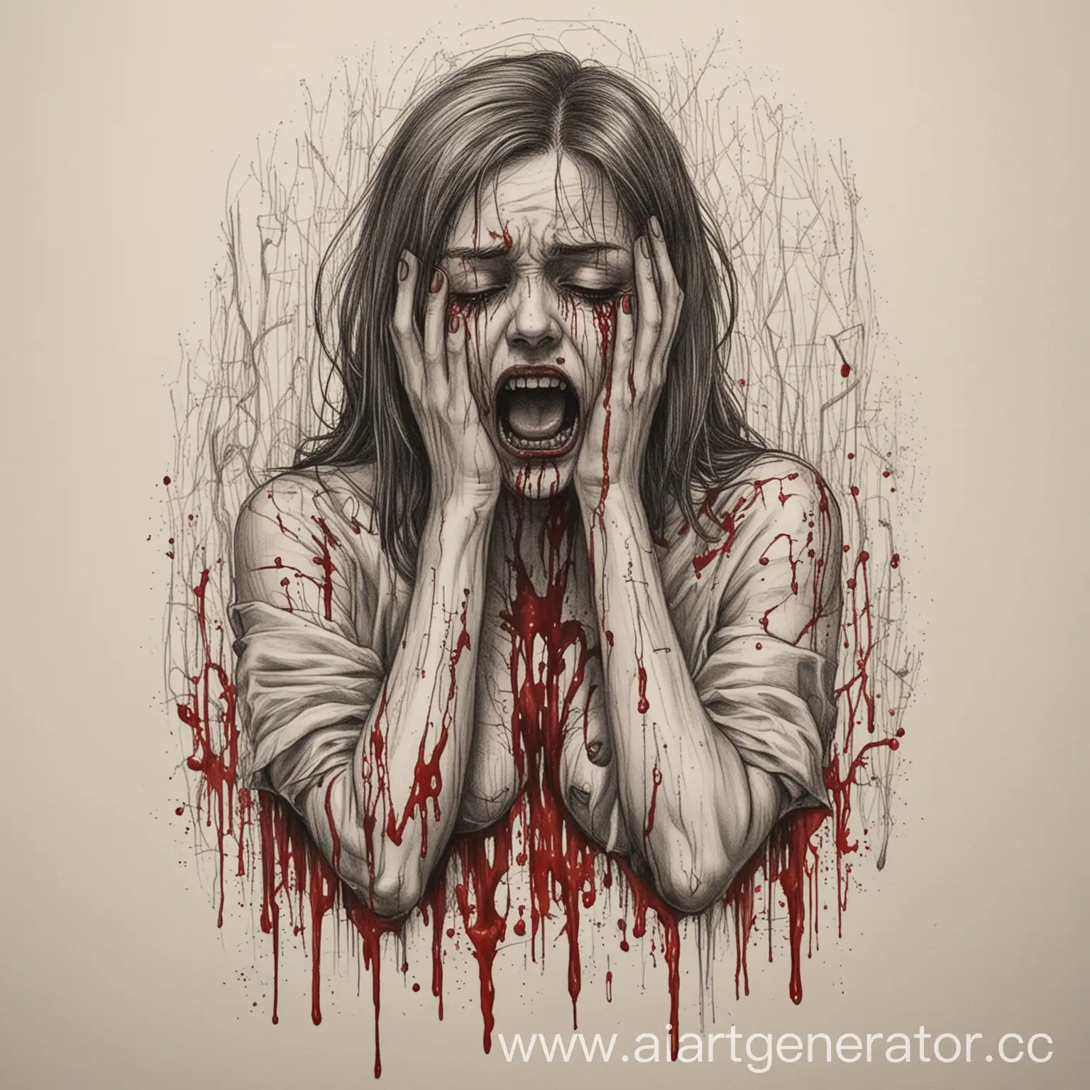 Terrifying-Drawing-of-a-Bloodied-Figure-in-Agonizing-Pain