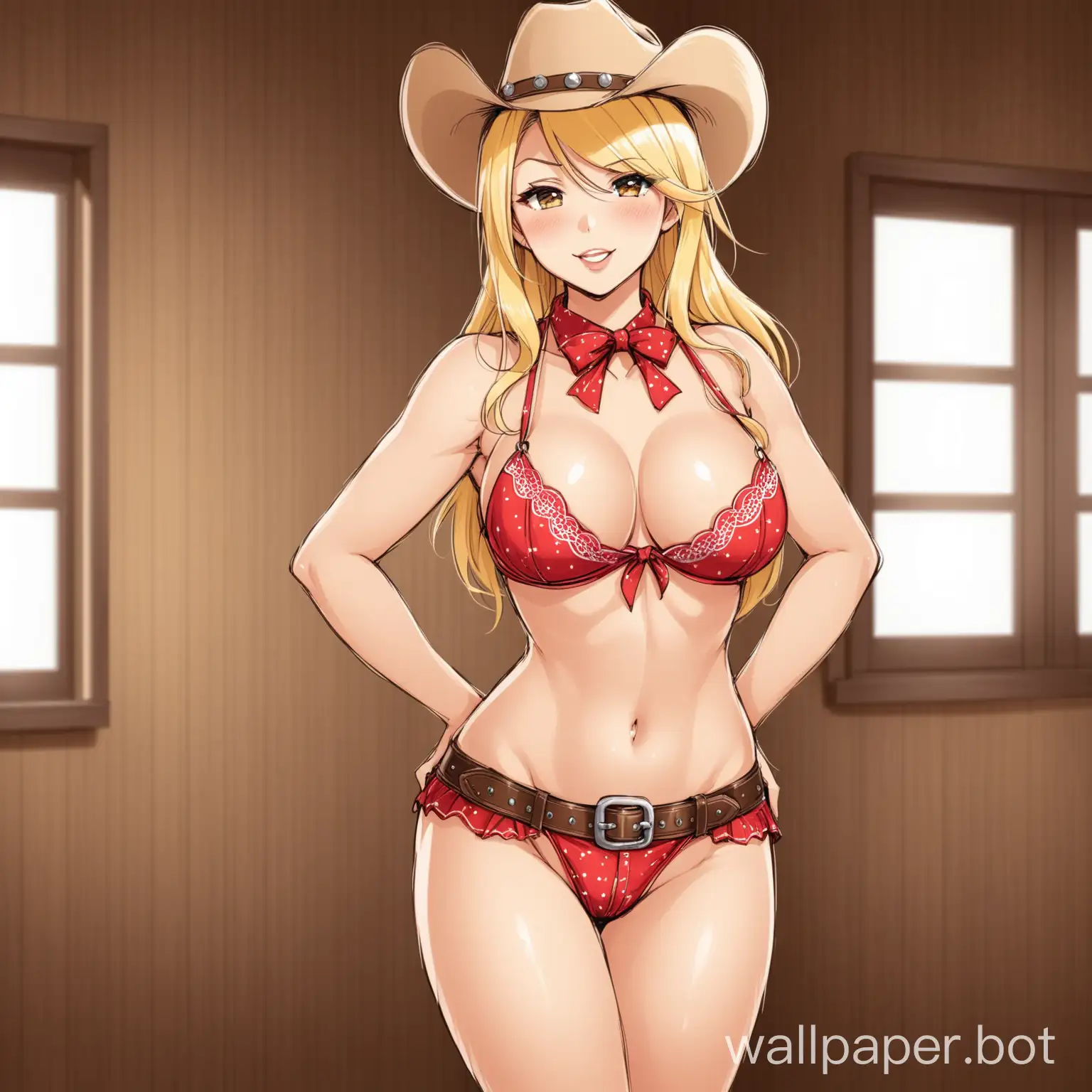 sexy blonde cowgirl, striptease