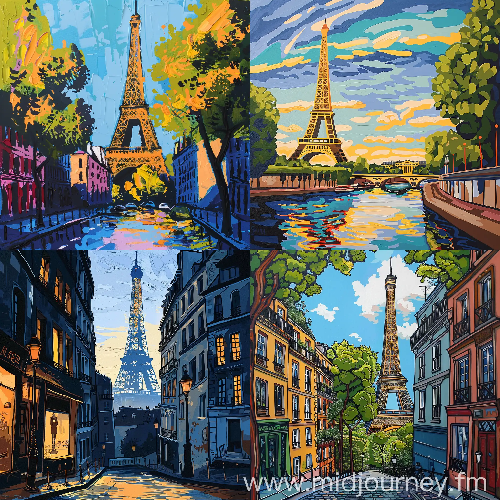 Cartoon Paris Knife Painting | JourneyArt