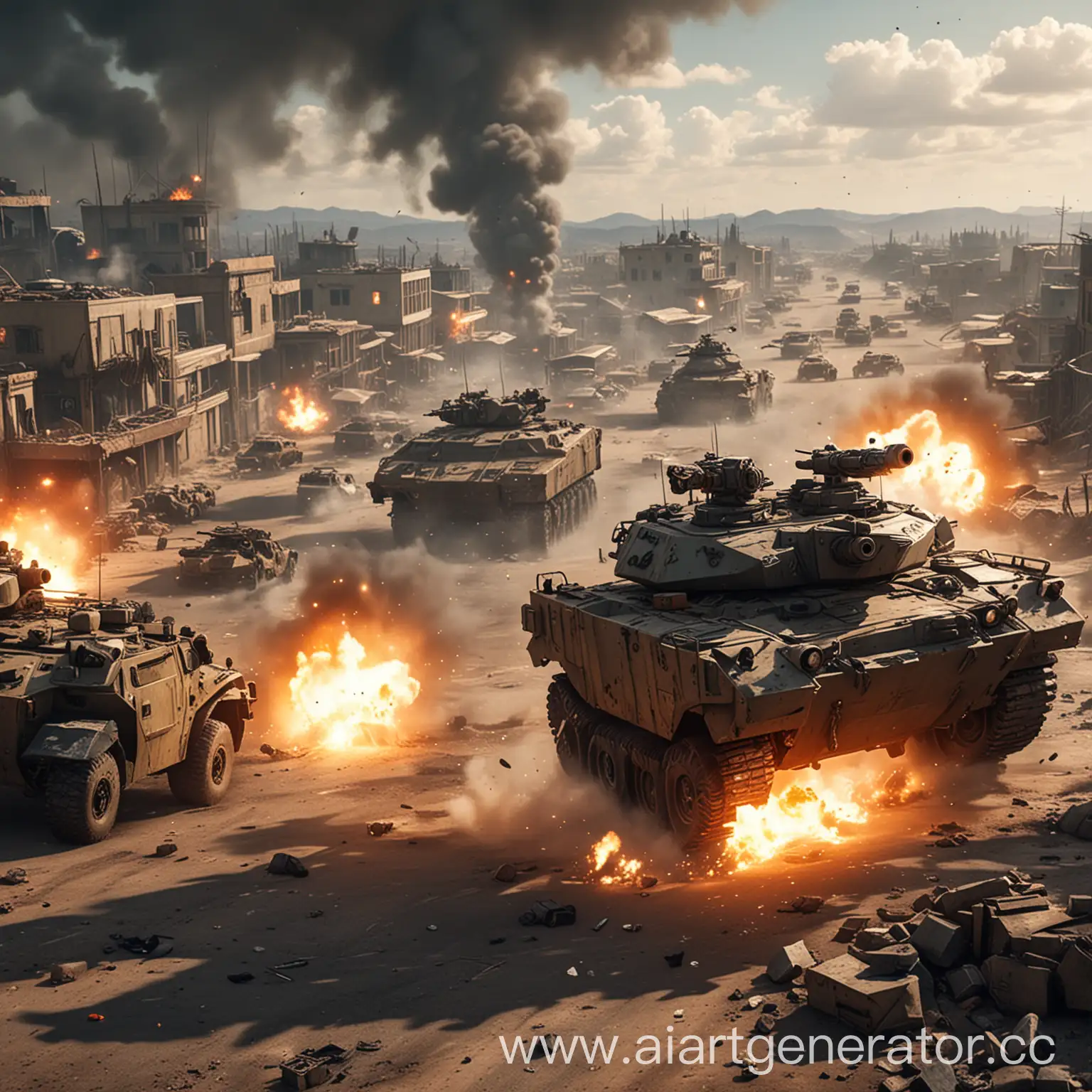 Chaos-of-Explosions-War-of-Armored-Vehicles-in-a-PostApocalyptic-Shootout