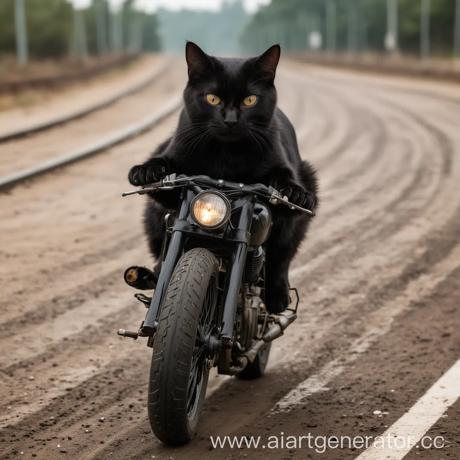 Black-Cat-Riding-Motorcycle-on-Rear-Wheel