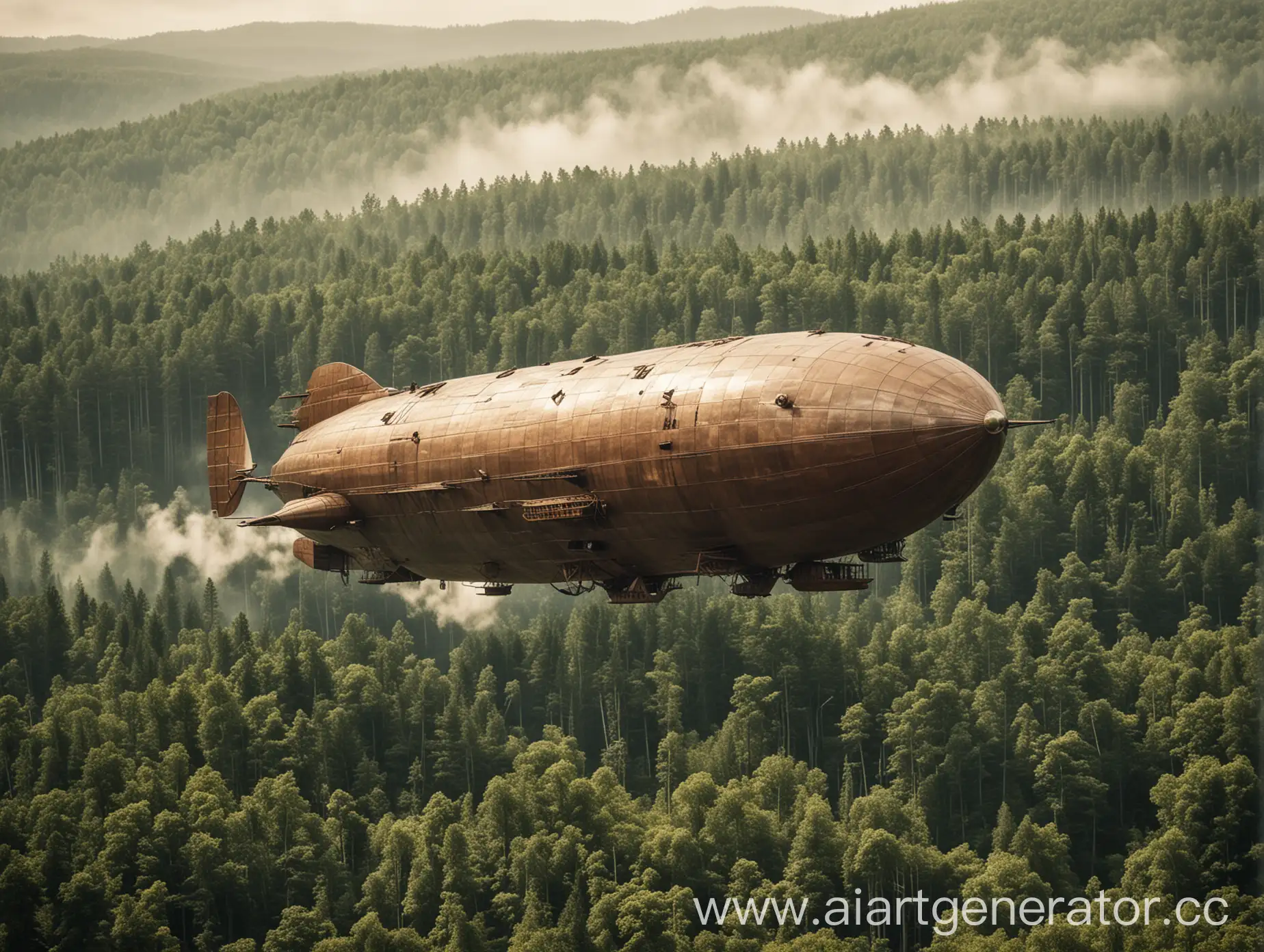 Airship-Flying-Over-Enchanted-Forest-Landscape-Fantasy-Photography-Collection