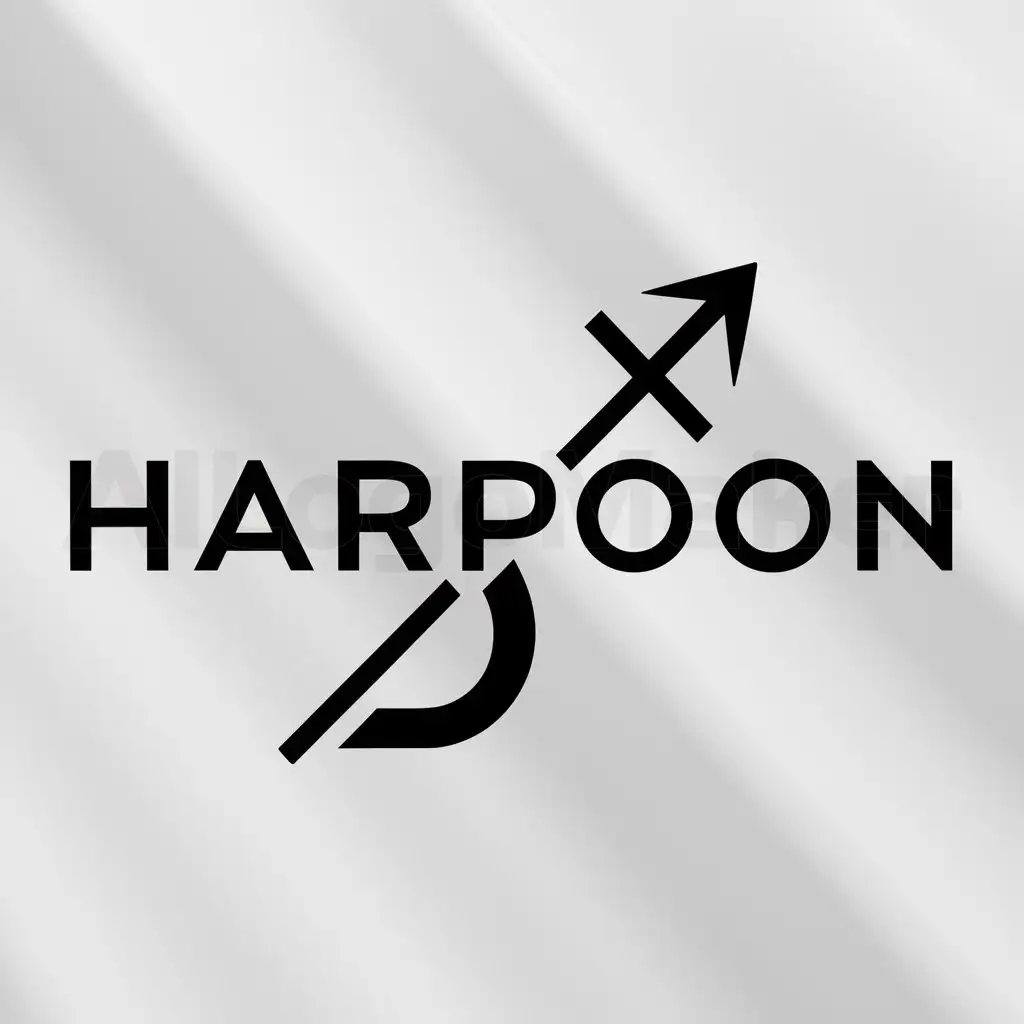 a logo design,with the text "Harpoon", main symbol:Harpoon,Minimalistic,clear background