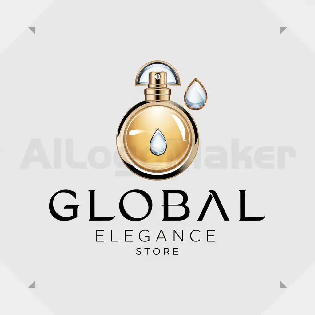 a logo design,with the text "Global Elegance Store", main symbol:Perfume luxury,Moderate,be used in perfume industry,clear background